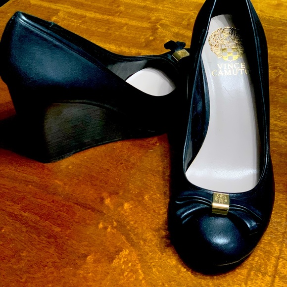 Black Leather platform shoes - Picture 1 of 2